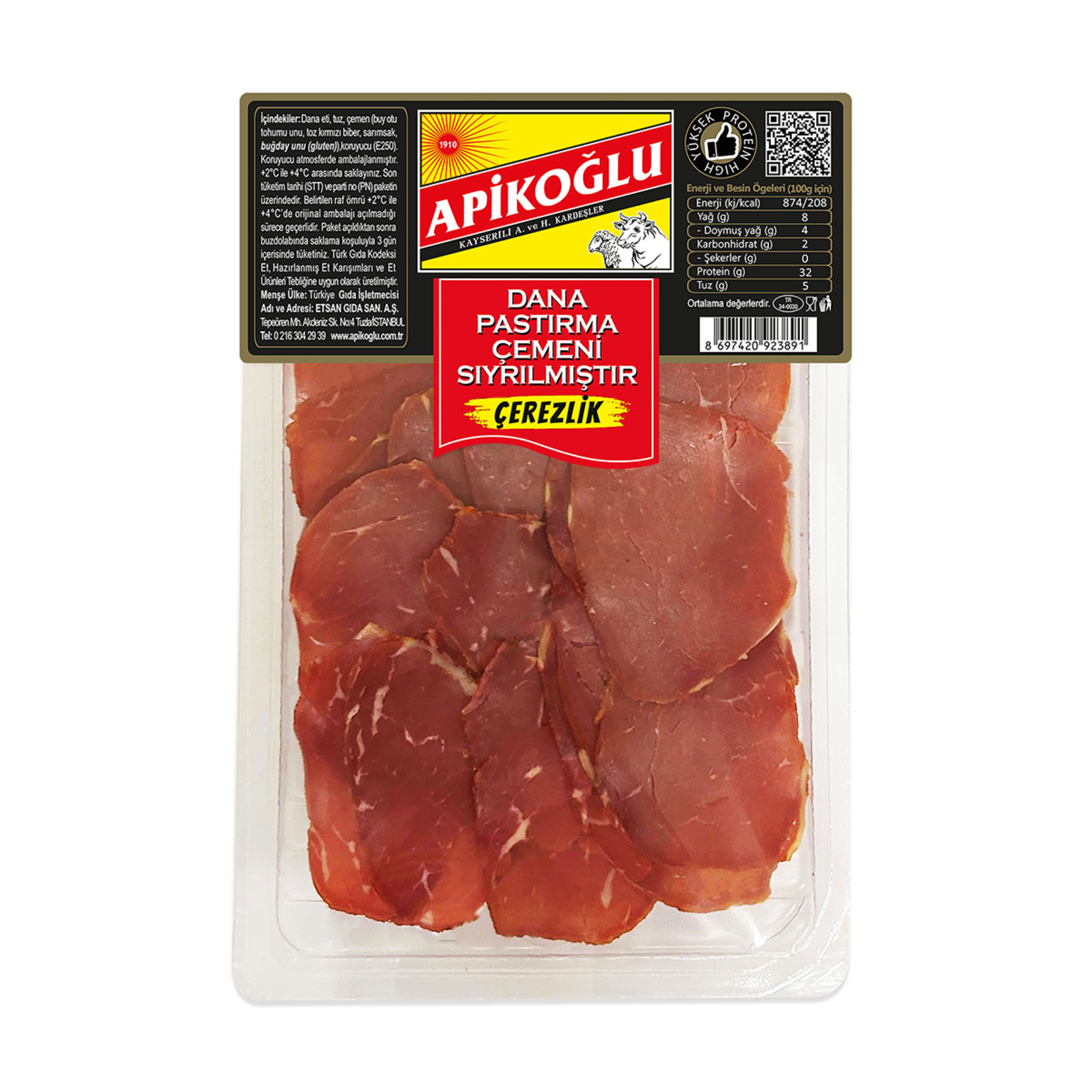 PASTIRMA 70 GR ÇEREZLİK (ÇEMENİ SIYRILMIŞTIR)